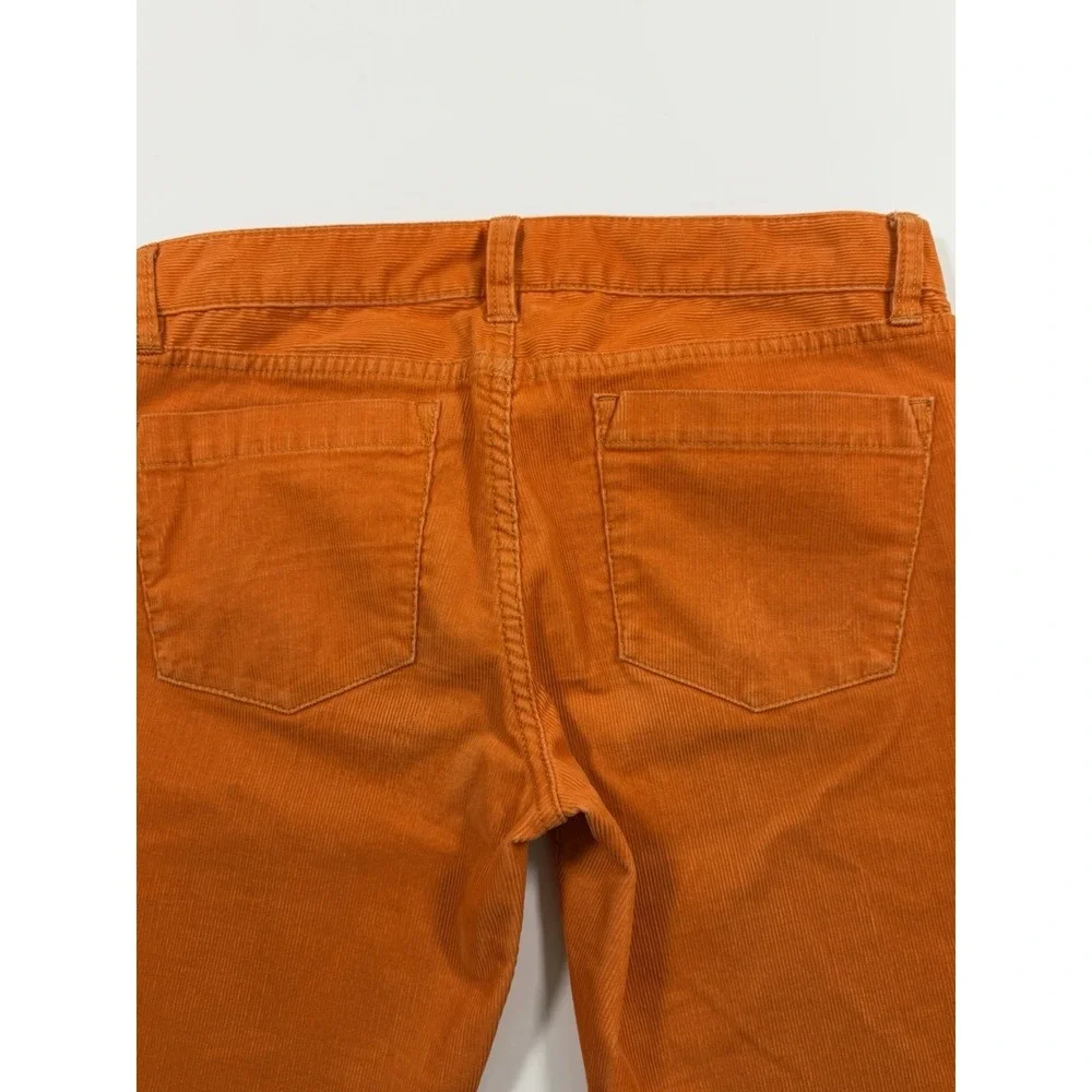 J.CREW Corduroy Pants Women's Sz 28R City Fit Orange Stretch